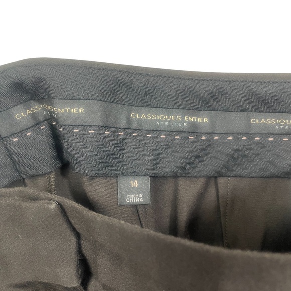 Classiquis Entier Atelier 14 Chocolate Brown Dress Pants Pockets Cotton Blend - Picture 2 of 6